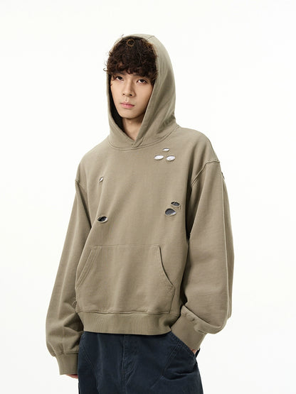 Oversize Damage Pullover Hoodie WN5171