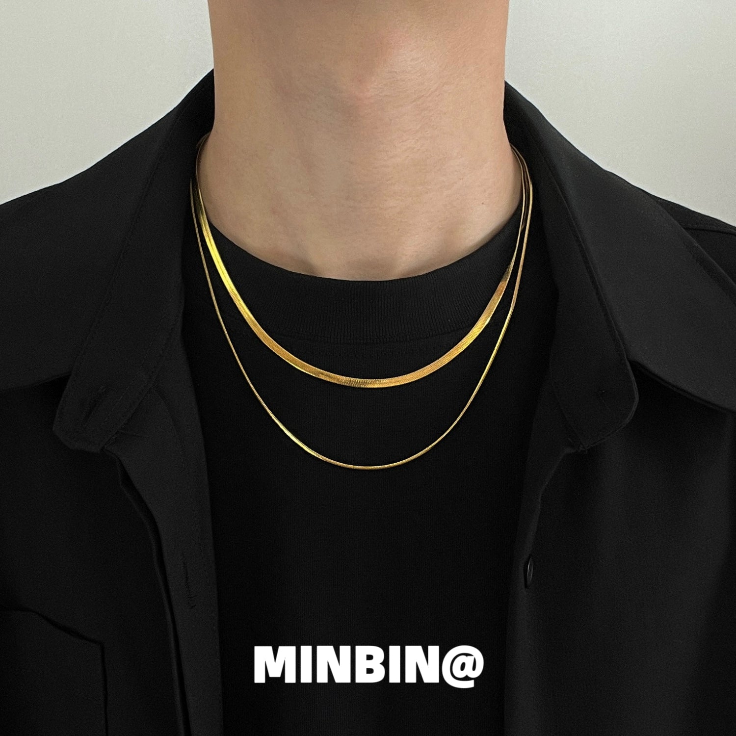 Double Layer Snake Bone Titanium Steel Necklace WN19234