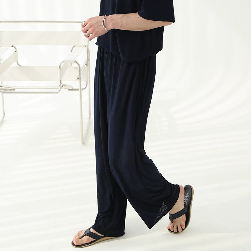 Oversize Drape Short Sleeve T-shirt ＆ Wide-leg Drape Pants Setup WN6730