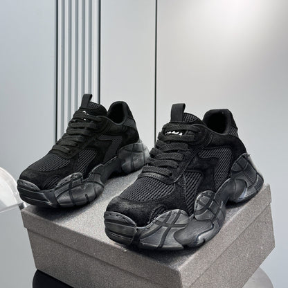 Platform Chunky Mesh Lace-Up Sneakers WN24829