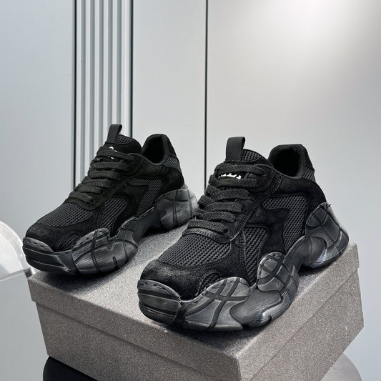 Platform Chunky Mesh Lace-Up Sneakers WN24829
