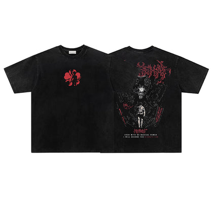 Washed Gothic Graphic Short Sleeve T-Shirt WN26780