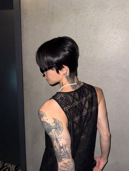 Mesh Diamond Pattern Tank Top WN28072