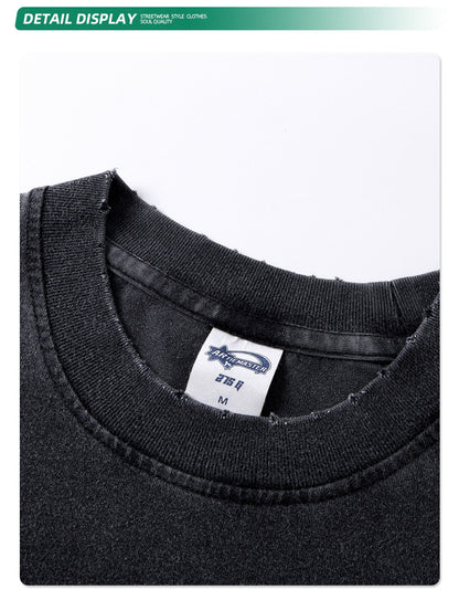 Oversize Washed Pure Cotton Long Sleeve T-Shirt WN10008