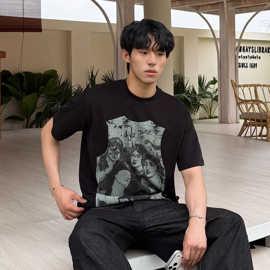 Portrait Print Short Sleeve T-Shirt WN24881