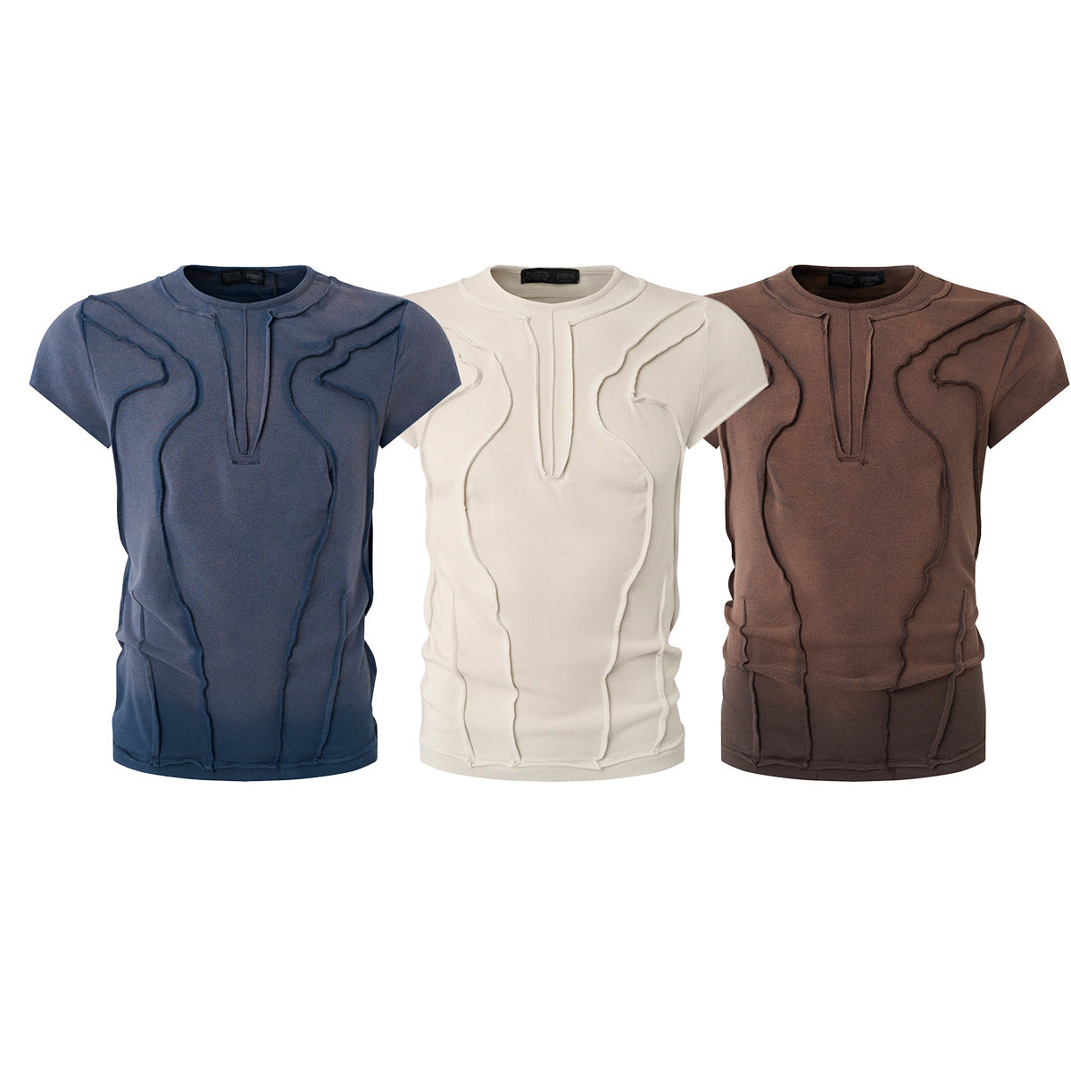 Washed Deconstruction Layered Short Sleeve T-Shirt WN25810