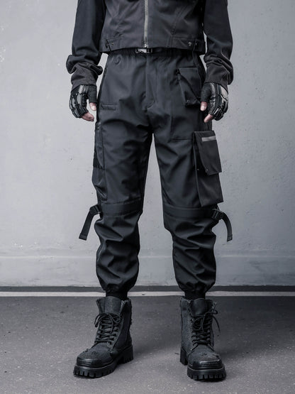Multi Pocket Tactical Cuffed Cargo Pants WN22400