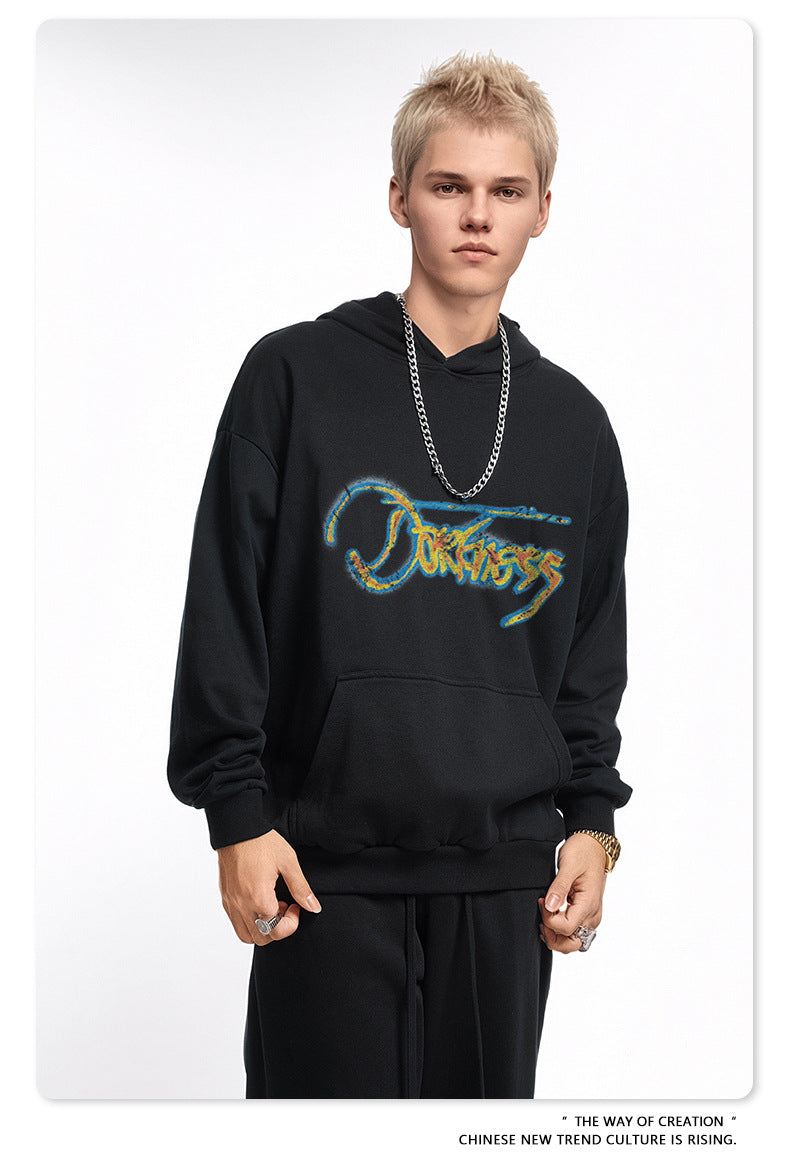 Oversize Print Pullover Hoodie WN9948