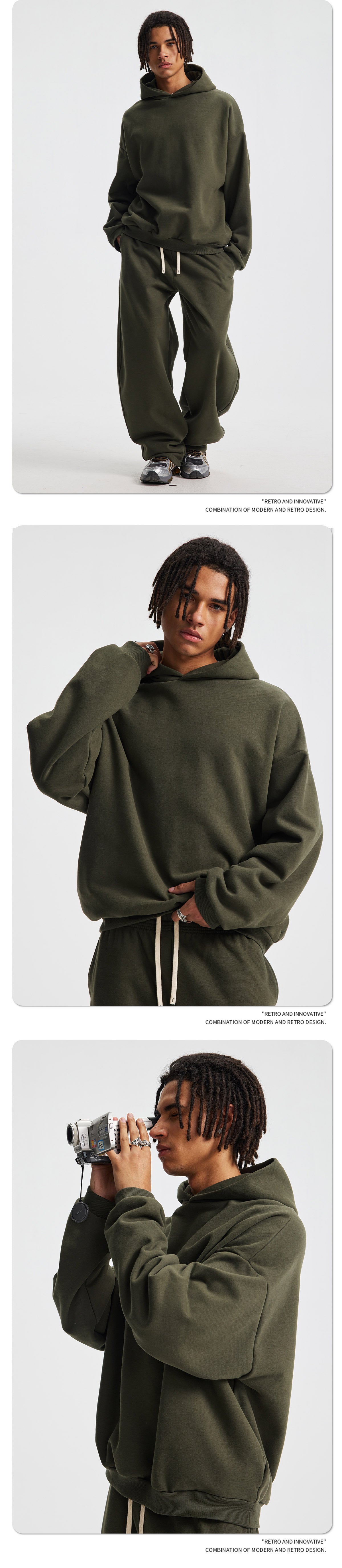 Fleece Lining Oversize Hoodie & Wide Leg Sweatpants Setup WN23113