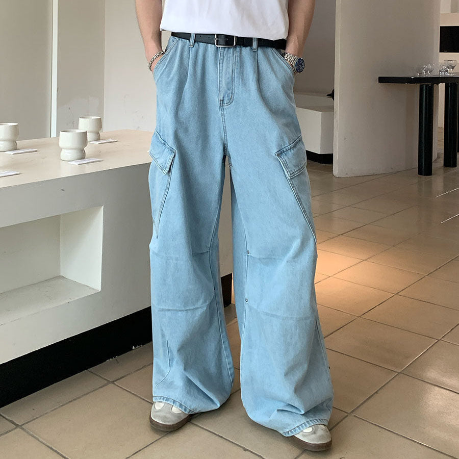 Wide Leg Cargo Denim Jeans WN24931