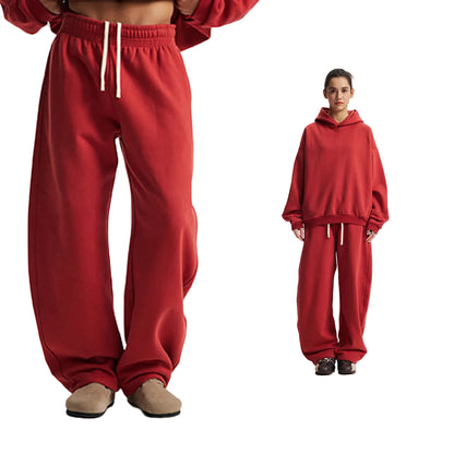 Fleece Lining Oversize Hoodie & Wide Leg Sweatpants Setup WN23113