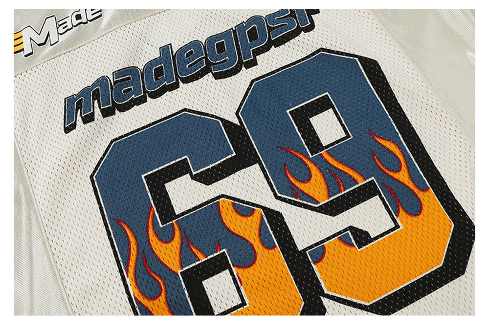 Number Print Flame Graphic Short Sleeve T-Shirt WN26514