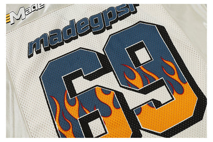 Number Print Flame Graphic Short Sleeve T-Shirt WN26514