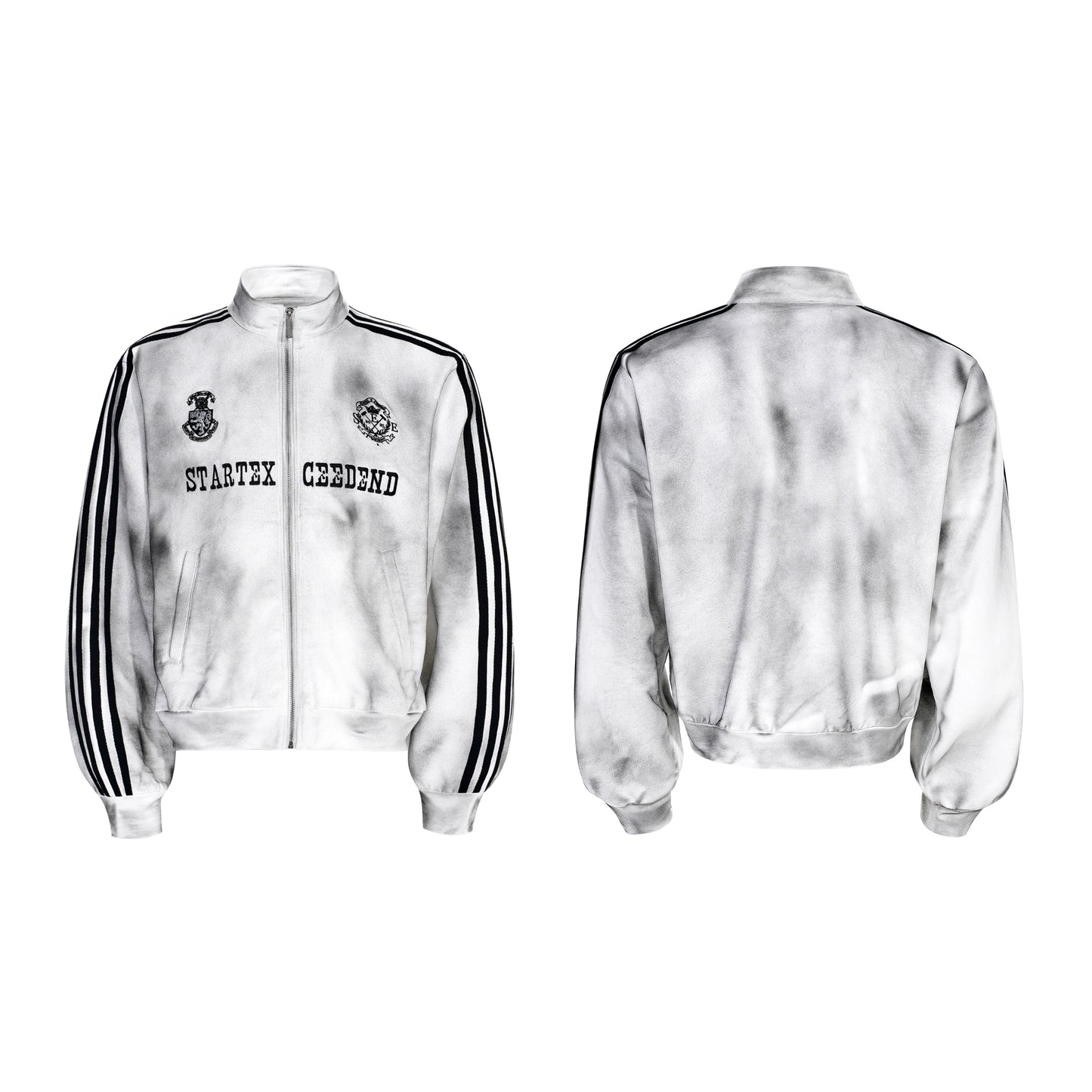 Damage Paint Stripe High-Neck Jacket & Paint Stripe Sporty Pants Setup WN22652