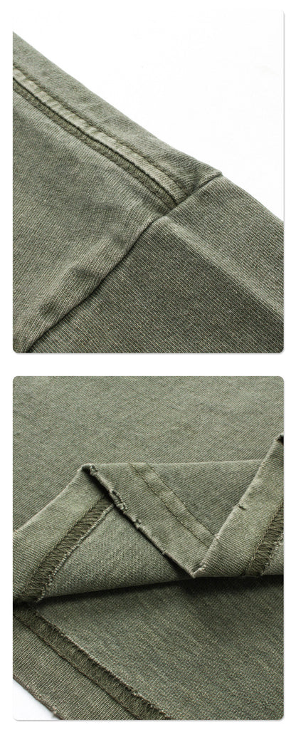 Washed Dyed Oversize Damage Short-sleeve T-shirt & Short Sweatpants Setup WN6630