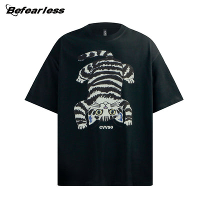 Cat Graphic Short Sleeve T-Shirt WN26243