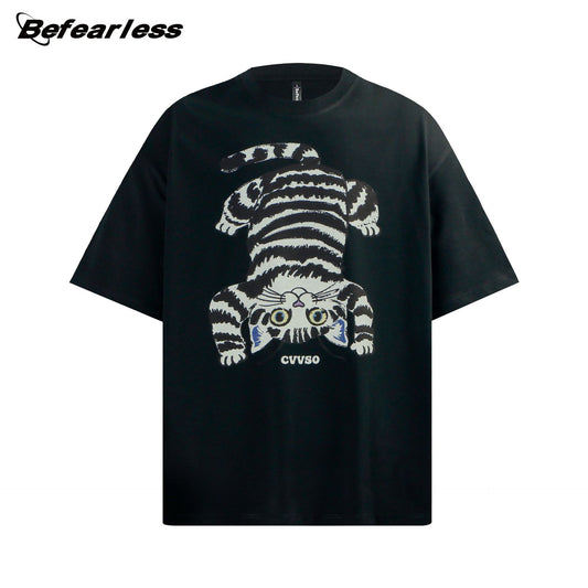 Cat Graphic Short Sleeve T-Shirt WN26243