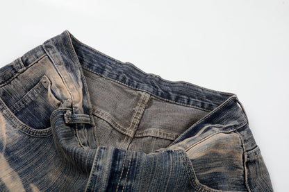 Washed Whisker Wide Leg Denim Jeans WN26132