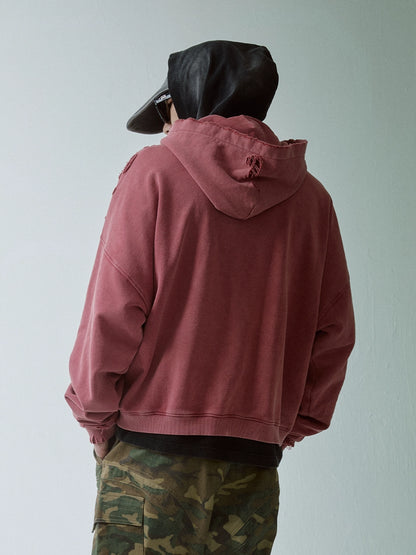 Metal Logo Accent Oversize Hoodie WN12222