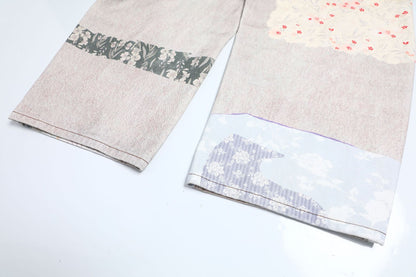 Collage Print Wide Leg Denim Jeans WN26018