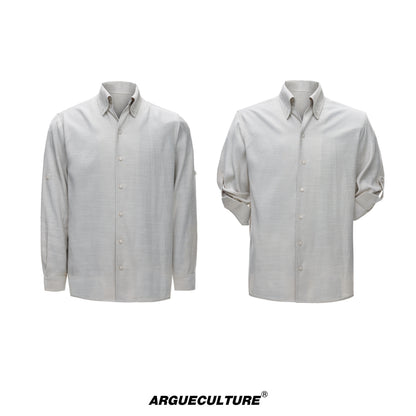 Textured Linen Breathable Oversize Long Sleeve Shirt WN27016
