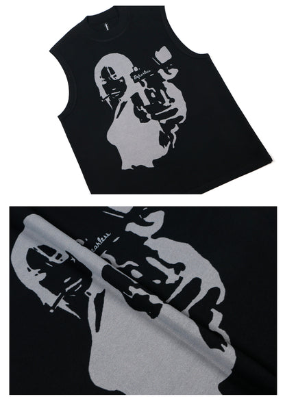 Portrait Graphic Sleeveless T-Shirt WN26295