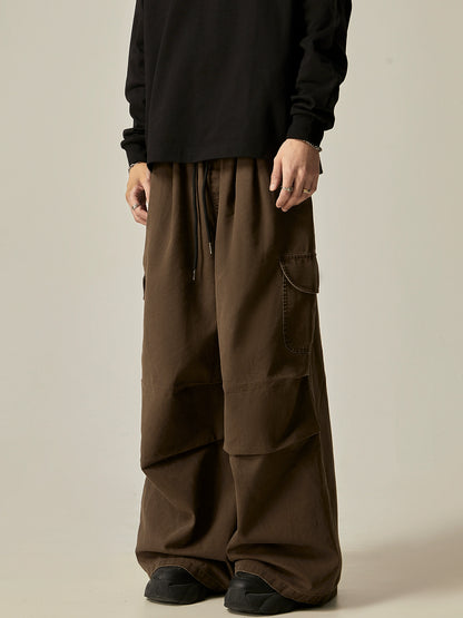 Washed Wide Leg Cargo Pants WN8967