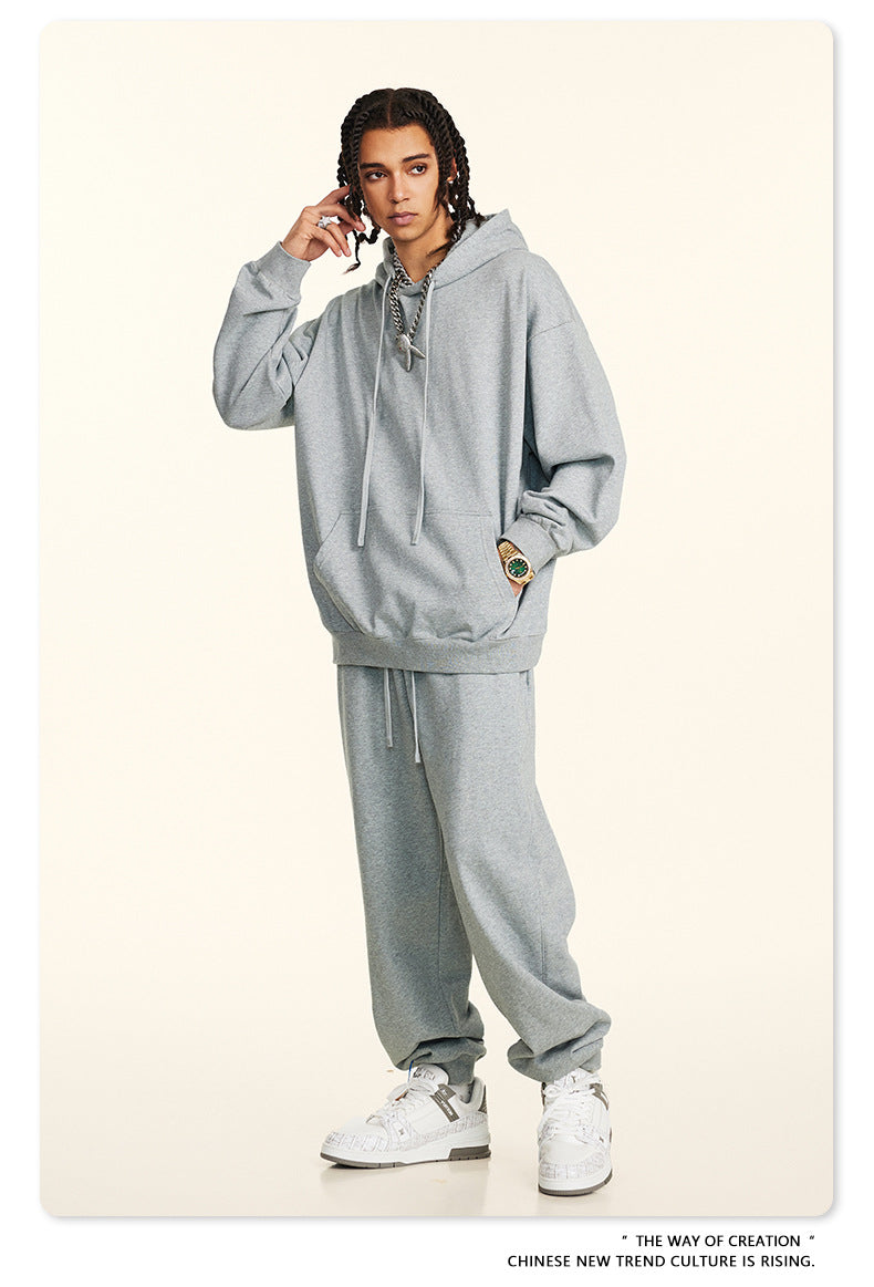 Oversize Heavyweight Pullover Hoodie & Zipper Hoodie & Sweatshirt & Pants Setup WN9930