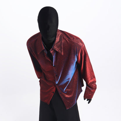 Glitter Texture Long Sleeve Shirt WN23660