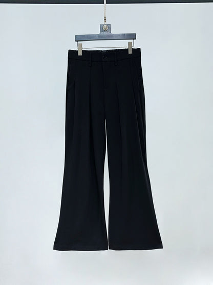 Metal Flower Brooch Fitted Tailored Jacket & Flare Trousers Setup WN23886