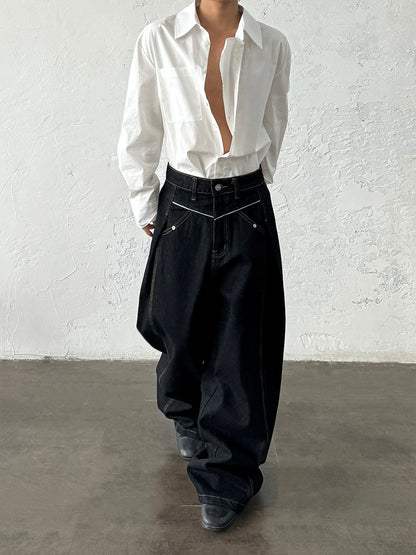 Wide Leg Denim Jeans WN19943