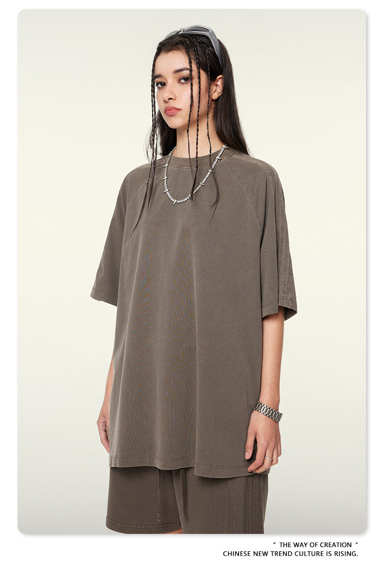 Oversize Washed Short-sleeve T-shirt WN6458