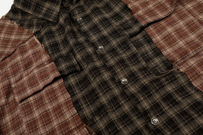 Plaid Washed Damage Long Sleeve Shirt WN25603