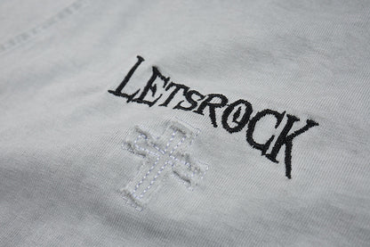 Washed Embroidery Raglan Short Sleeve T-Shirt WN25454