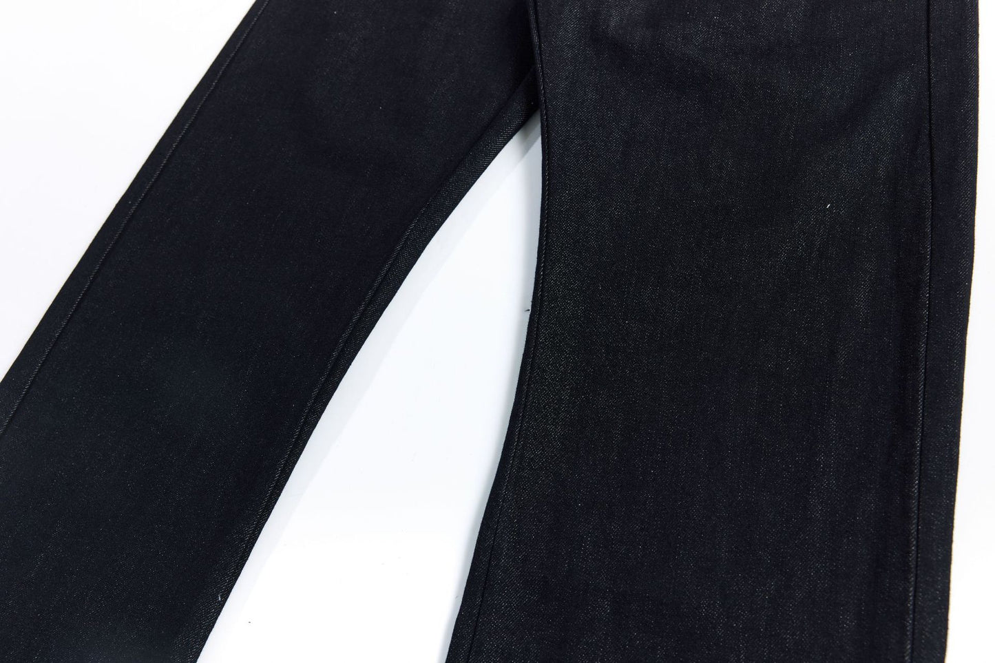 Color Block Embroidery Wide Leg Curved Denim Jeans WN25864