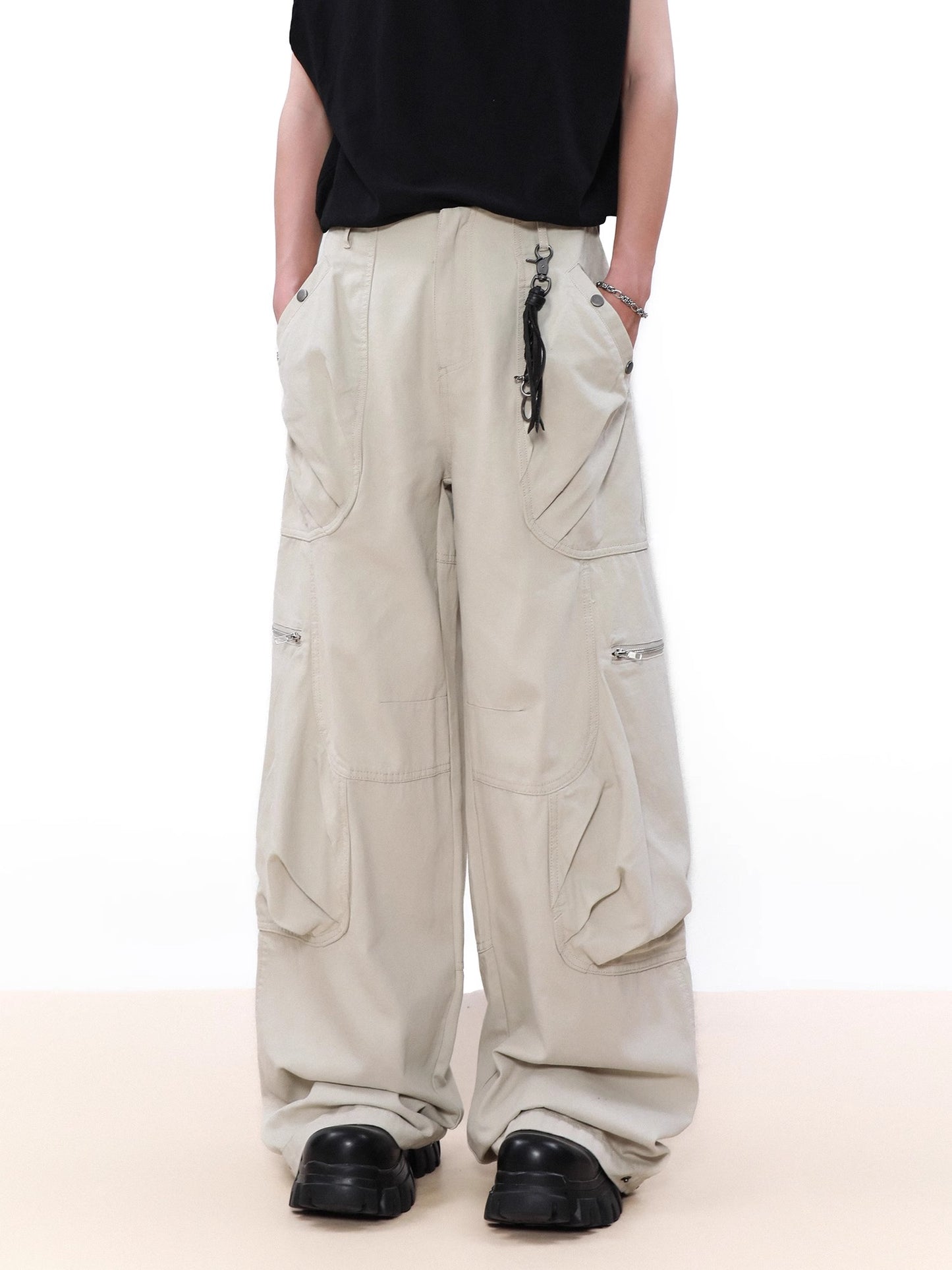 Multi-Pocket Wide Leg Cargo Pants WN7581