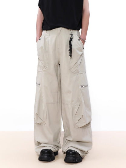 Multi-Pocket Wide Leg Cargo Pants WN7581