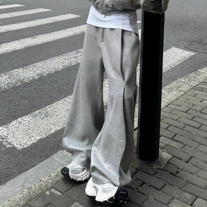 Shoulder-Pad Zipper Hoodie & Wide Leg Pants Setup WN20766