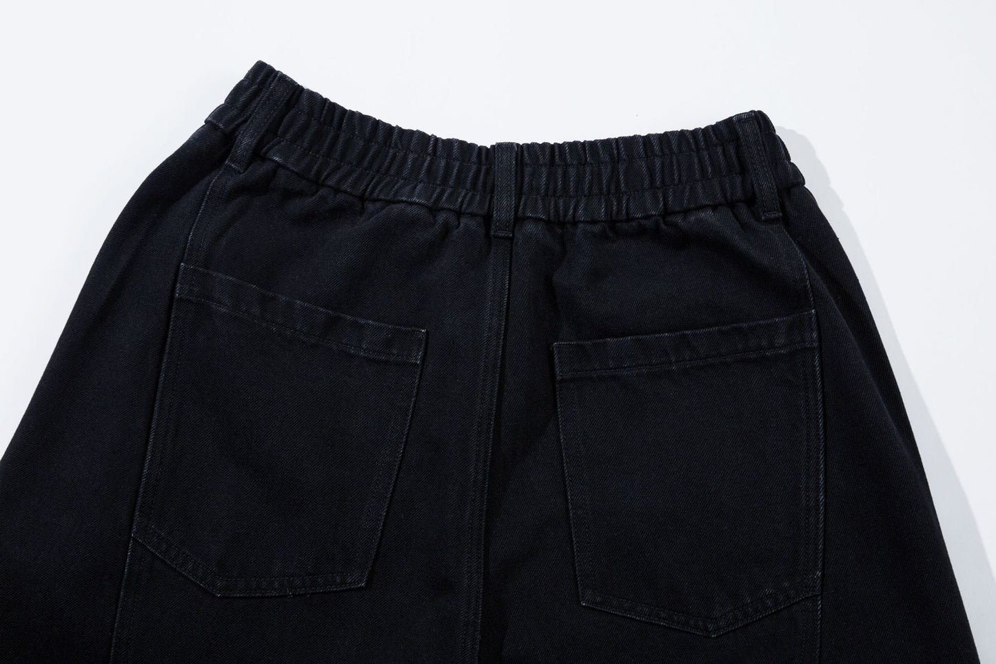 Washed Curved Panel Denim Jeans WN13127