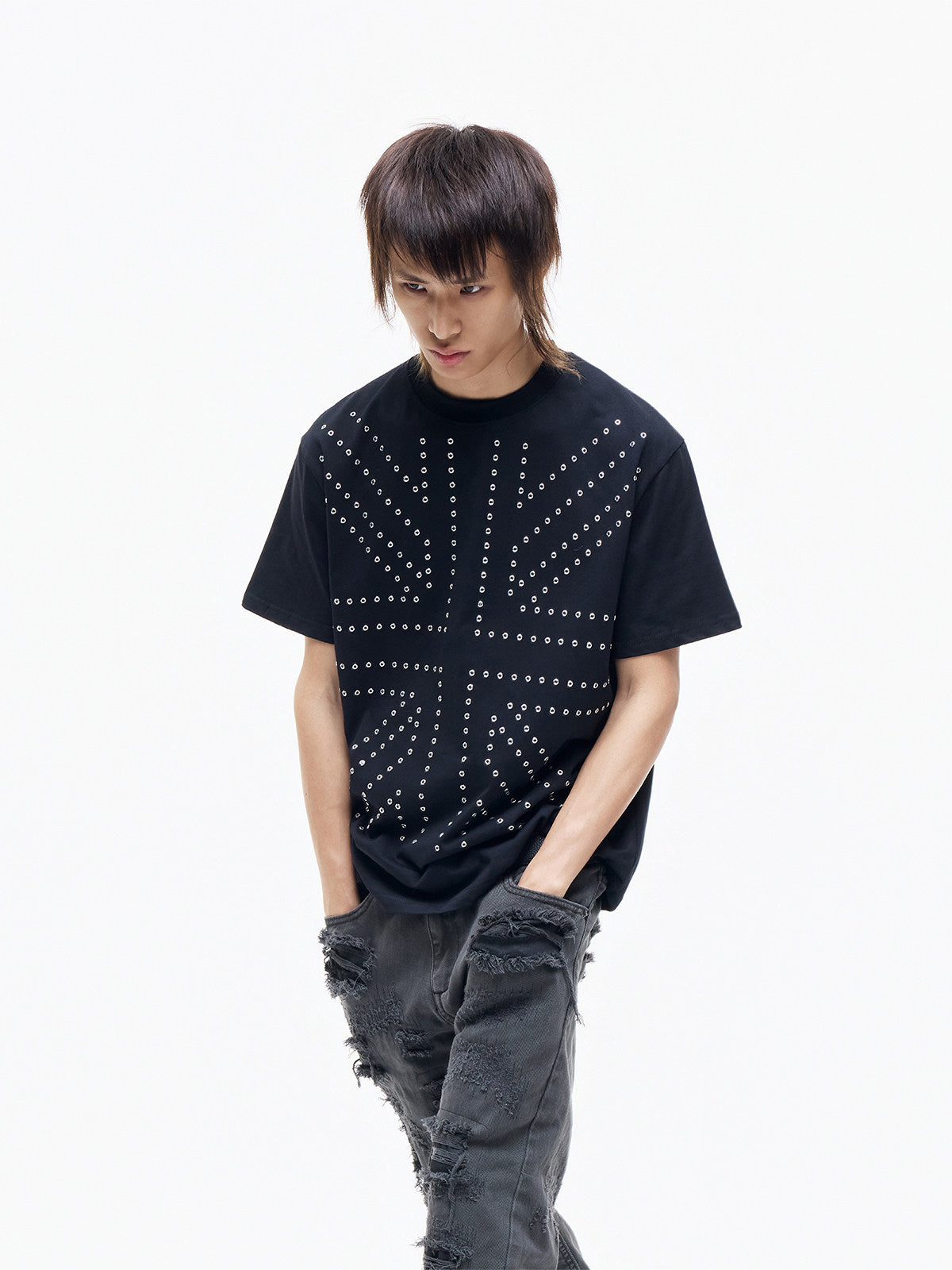 Union Jack Stud Oversize Short Sleeve T-Shirt WN27289