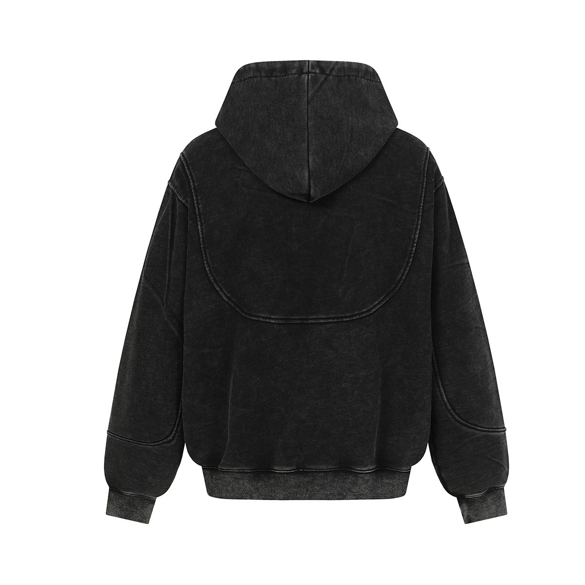 Heavyweight Dirty-Dye Pocket Design Zipper Hoodie WN21914