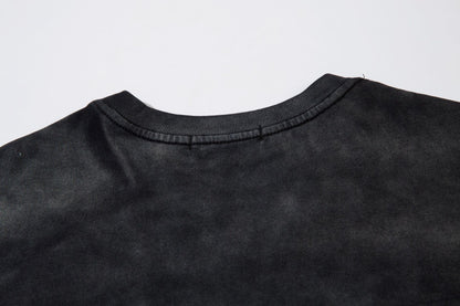 Washed Damage Gradient Short Sleeve T-Shirt WN11219