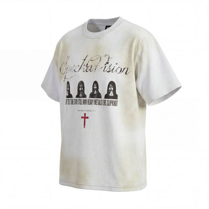 Washed Graphic Print Short Sleeve T-Shirt WN25744
