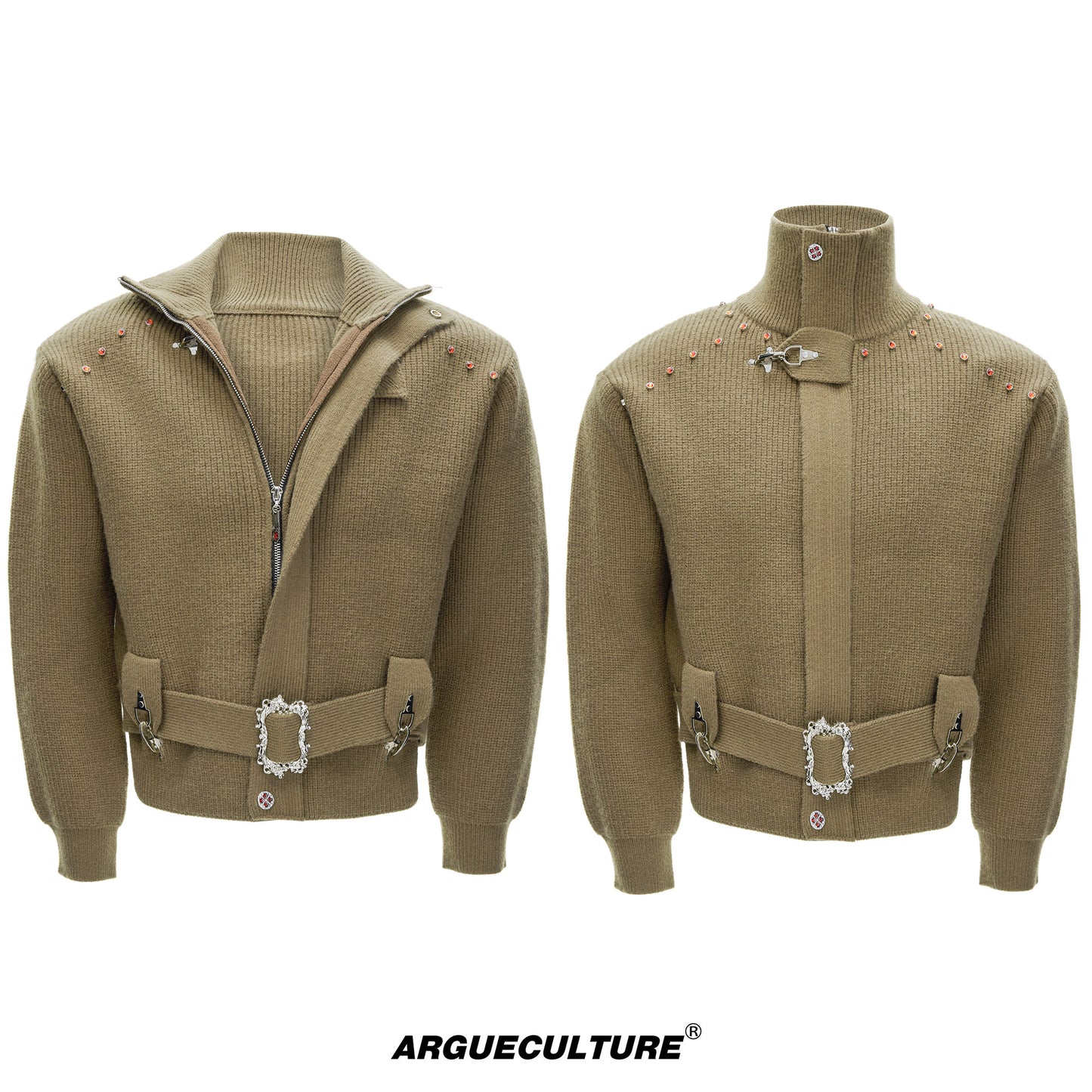 Cropped Zipper Knit Cardigan Jacket WN22681