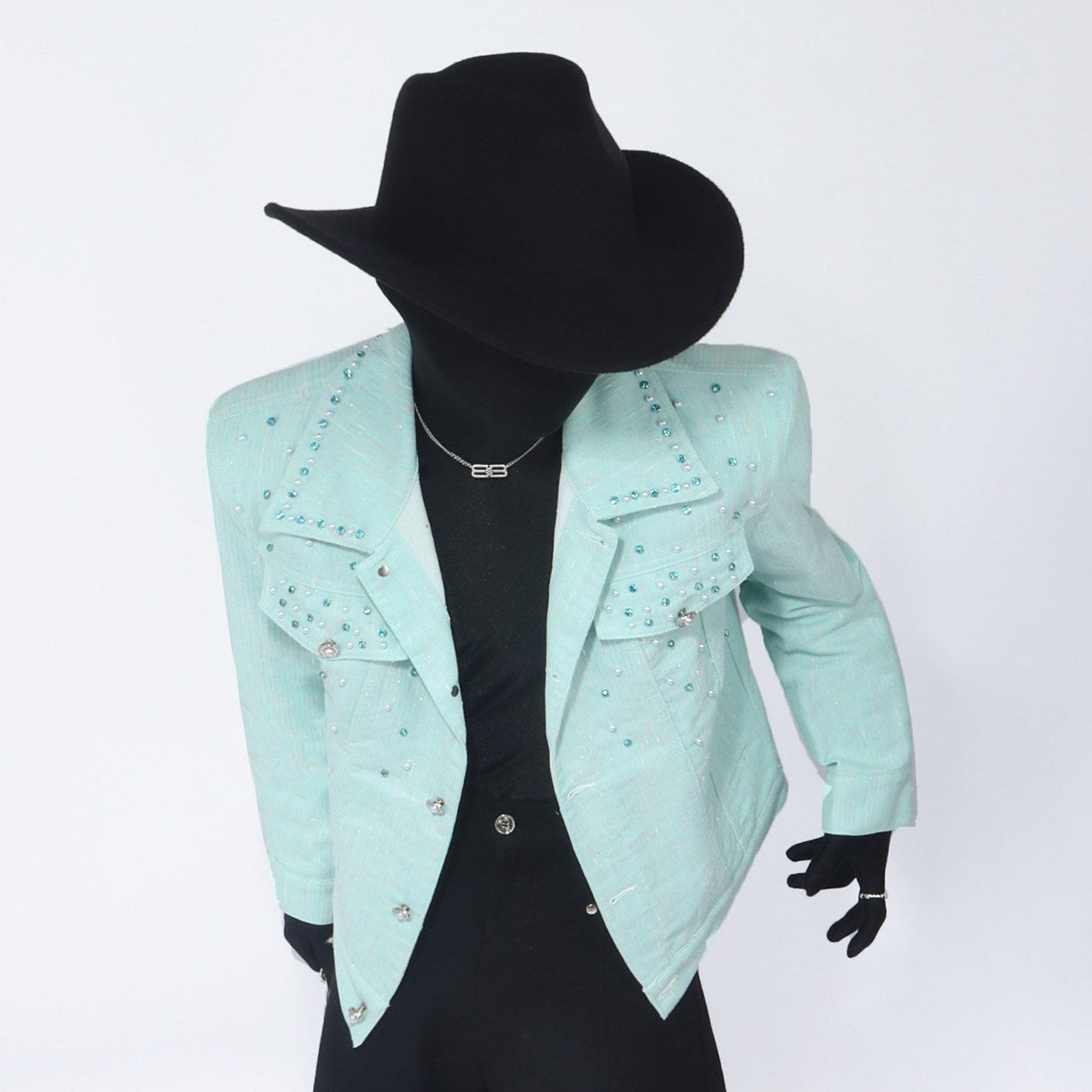 Studs Decor Flap Pocket Short Jacket WN23684