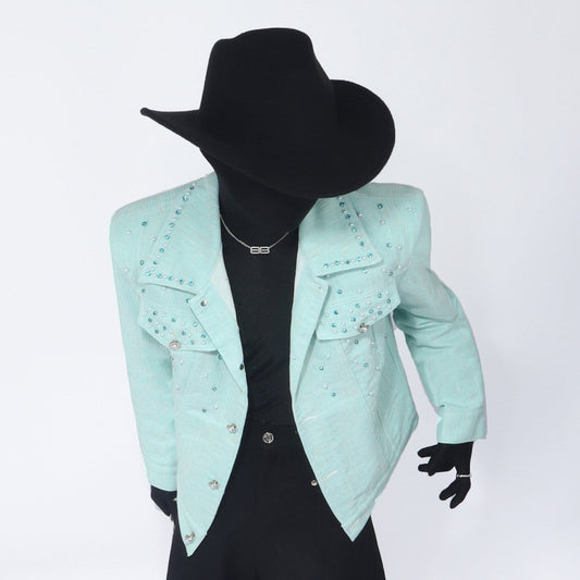 Studs Decor Flap Pocket Short Jacket WN23684
