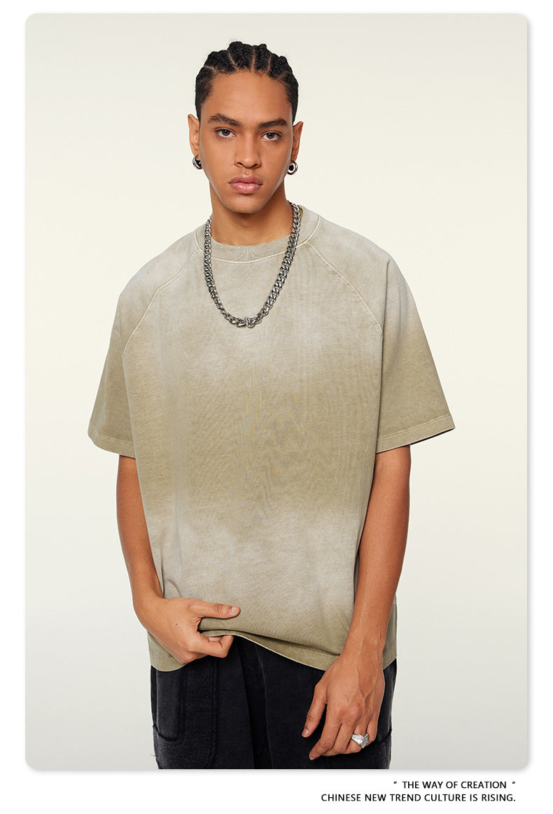 Washed Gradient Raglan Sleeve T-Shirt WN6065