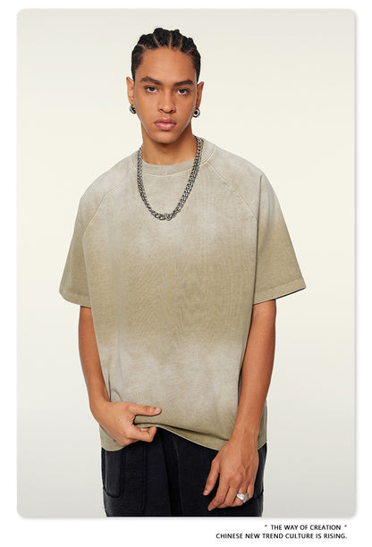 Washed Gradient Raglan Sleeve T-Shirt WN6065