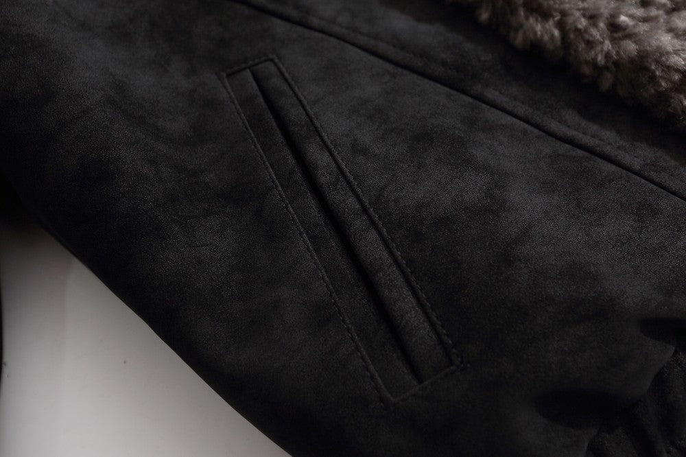 Fake Fur Trim Suede Quilting Jacket WN27914