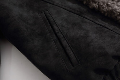 Fake Fur Trim Suede Quilting Jacket WN27914